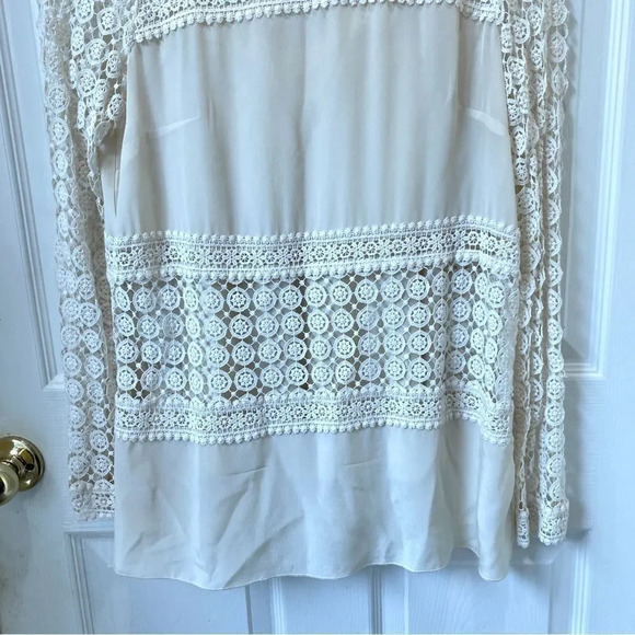 JOHNNY WAS 4 Love and Liberty Size Small Cream Lace Top - Picture 5 of 9